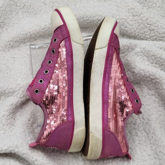 UGG Laela Sparkles Sequined & Leather Sparkly Sneakers Pink size 8 - Picture 4 of 6